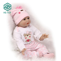 HS Simulations puppen Munecas-Silicona-Echte schöne wieder geborene Babypuppen-Krippen form mit 55CM