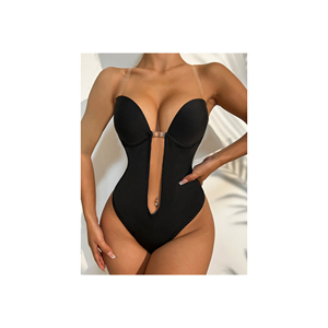 Seamless U Plunge Backless Breathable <b>Shapewear</b> Invisible Strap <b>Under</b> <b>Dress</b> One-piece Bra Body Suit Thong Bodysuit for Women - Product Image 1