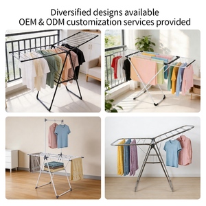 Séchoir à linge pliable avec ailes, support <span class=keywords><strong>de</strong></span> séchage domestique pour vêtements, séchoir à <span class=keywords><strong>serviettes</strong></span> peu encombrant - Product Image 3