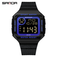 Relojes Deportivos SANDA para Hombre, Reloj Digital Resistente a los Golpes y al Agua para Hombre, Reloj Masculino 2129