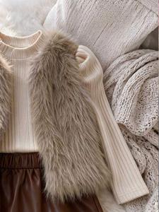 Nouvelle Collection 2026 : Ensemble 3 Pièces Tendance Fille Automne-Hiver – Gilet <span class=keywords><strong>Mao</strong></span> <span class=keywords><strong>Mao</strong></span>, Haut Tricoté Manches Longues et Jupe en Similicuir - Product Image 4
