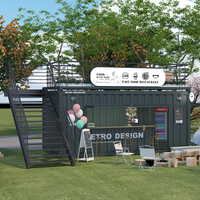 Restaurant modulaire préfabriqué en acier de 40 pieds avec cuisine intégrée pour bar, bistrot, commerce, kiosque mobile