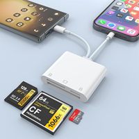 Adaptador de Lector de Tarjetas CF/SD/TF Externo USB para Tablet/Teléfono/Cámara Digital, Fácil Instalación
