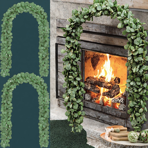 CQURE Ghirlanda di Eucalipto in Seta 72 Pezzi, Foglie Artificiali, Decorazione per Tavolo, Ghirlanda Verde, Viti per Matrimoni, Feste, Caminetto, Parete, Stanza - Product Image 3