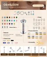 Anneaux de nez en or en gros, forme segmentée, zircon cubique, bijoux de piercing pour le corps unisexe, cadeau tendance