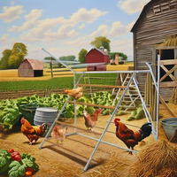Nouvelle Perchoir à Poulets de Type A pour la Volaille d'Extérieur - Montage et Nettoyage Faciles, Acier Galvanisé à Chaud (55" L x 40" W)