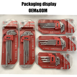 Tùy chỉnh chất lượng cao Chrome van thép phẳng đầu Hex Ổ cắm cờ lê 9 cái Hex allen key Wrench Set - Product Image 2