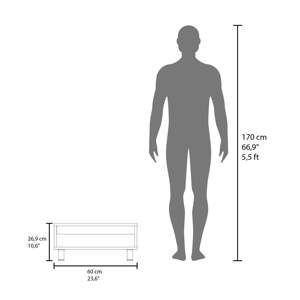 DB Style Antique Rangement Ouvert Table Basse Noire Meubles de Salon et de Salle à Manger en Bois Durable - Product Image 4