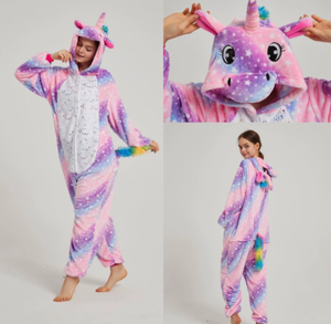 Nouvelle arrivée, combinaison en flanelle douce à capuche, motif licorne arc-en-ciel, costume de carnaval d'Halloween - Product Image 4