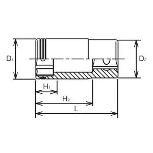 KOKEN - 2350X-14 Poignée à écrou 1/4 ''douille semi profonde-EAN 4991644006106 DOUILLES À MAIN 1/4" - Product Image 2