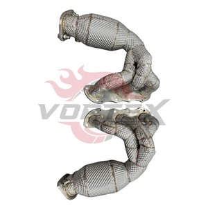 ท่อร่วมไอเสียพร้อมแผ่นกันความร้อนสแตนเลส SS304สำหรับ Porsche 981 Cayman GT4 Spyder 3.8L - Product Image 4