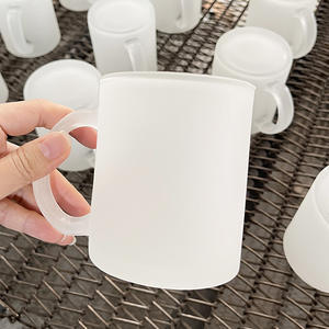 Mug en verre givré Brombear 12oz avec poignée, prêt pour la sublimation, personnalisable avec logo, cadeau d'entreprise - Product Image 3