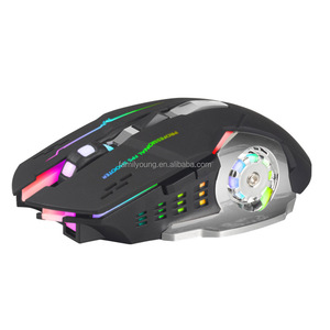 2.4G <span class=keywords><strong>Mouse</strong></span> Wireless Gaming <span class=keywords><strong>Mouse</strong></span> RGB ricaricabile USB con 7 colori retroilluminati 6 pulsanti silenziosi Dual Mode per Computer portatile PC - Product Image 4