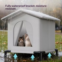 Nichoir extérieur fermé pour chats NCI PET, résistant au vent et à l'eau, abri chaud toutes saisons pour chats et chiens errants