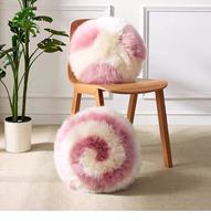 Coussin en fausse fourrure doux et moelleux à spirale dégradée, style Europe du Nord, pour canapé, chambre et décoration intérieure