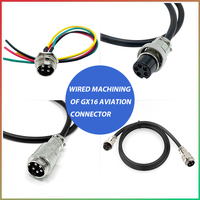 Konektor GX16 Aviation Plug dengan Kabel Las, Kepala Ganda Jantan/Betina 2P-10 Inti, Harness Tanpa Isolasi, Berbagai Panjang