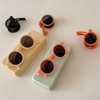 Lunettes de soleil pliables SENTA avec monture colorée macaron, verres polarisés UV400, lunettes rondes pour enfants, montures de lunettes de soleil légères TR90
