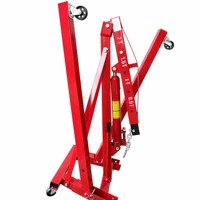 Grue hydraulique à moteur à levage rapide à 6 roues, certifiée CE, avec cadre en acier robuste de 2 tonnes et pompe à double vitesse