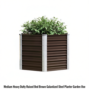 Fioriera Rialzata Media Pesante in Acciaio Zincato Marrone per Giardino - Product Image 1