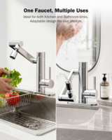 Robinet Filtre à Eau en Acier Inoxydable SUS304 1080 °   Robinet de cuisine avec 2 modes de pulvérisation rotatifs, filtration au charbon sans plomb NSF372