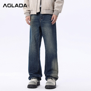 Jeans Cargo in Denim di <span class=keywords><strong>Cotone</strong></span> Slim Fit <span class=keywords><strong>Larghi</strong></span> Stile Streetwear Vintage Economici da <span class=keywords><strong>Uomo</strong></span>, Prodotti in Cina - Product Image 4