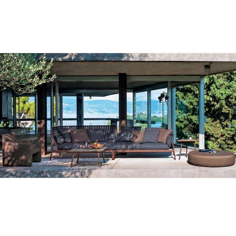 Hot sale high quality patio garden sofa sets outdoor furniture rope sectional sofa