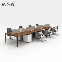 Table de bureau en gros M & W Mobilier en bois Spécifications du bureau Ensemble de tailles Table de bureau pour 8 personnes