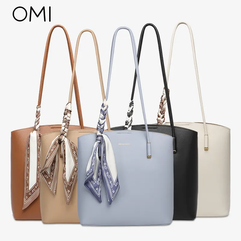 OMI Brand Beiges Bright Women Pu Leathers Women Fashion Elegant Ladies Korean Style Handbag