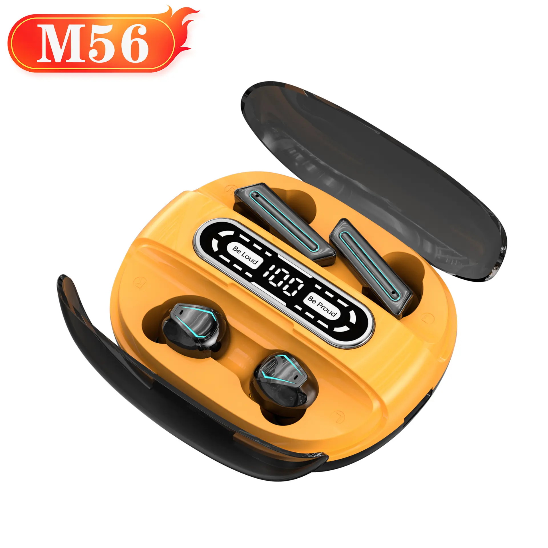 Nieuwste Collectie M56 Oortelefoons Lage Vertraging Intelligente Ruisonderdrukking Tws Gaming In-Ear Oordopjes Stereo Draadloze Oortelefoon