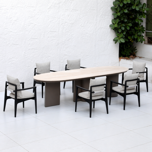 Conjunto de Comedor para Patio de Hotel, Mesa con Estructura de Acero Inoxidable y Sillas de Teca, Muebles para Comedor de Patio Resistentes a la Intemperie - Product Image 2