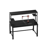 Plataforma de Trabajo de Seguridad con Tablero Colgante para Taller Mecánico, de Aleación de Aluminio ESD Negra con Superficie de Mármol