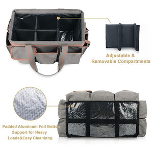 Bolsa de Limpieza Impermeable para el Hogar con Múltiples Bolsillos, Organizador de Almacenamiento Plegable con Correa para el Hombro para Transportar Artículos de Limpieza - Product Image 3