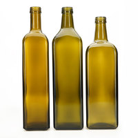 Bouteille d'huile d'olive verte antique VISTA 250 ml 50 cl 75 cl 1 litre vide pour la cuisine, le vinaigre, l'huile de cuisson, bouteille Marasca avec bouchon à vis