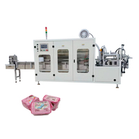 Machine d'emballage de serviettes hygiéniques simple, 15-20 sacs/min, avec contrôle PLC et affichage des paramètres LCD, pour une utilisation par un seul opérateur