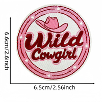 Patchs brodés personnalisés Wild Cowgirl, rose, style Coquette Western, thermocollants pour vêtements, chapeaux, badges, décoration, vente en gros