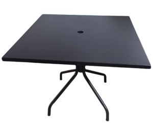 <span class=keywords><strong>Table</strong></span> d'extérieur <span class=keywords><strong>carrée</strong></span> en <span class=keywords><strong>aluminium</strong></span> noir de 36 pouces pour dîner ou prendre du café avec trou pour parasol - Product Image 6