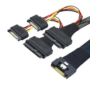 SFF-8654 Anti-disinserimento snello completamente chiuso da 8i 74P a 2x SFF 8639 U.2 + 15P cavo di collegamento per l'elettronica - Product Image 5