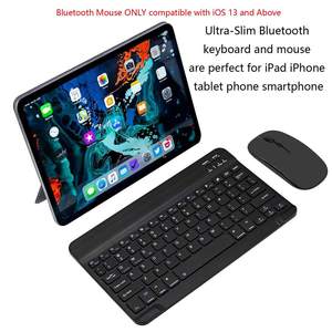 Souris et clavier portables USB rechargeables, clavier et souris Bluetooth fins pour téléphone portable et tablette, ABS - Product Image 3
