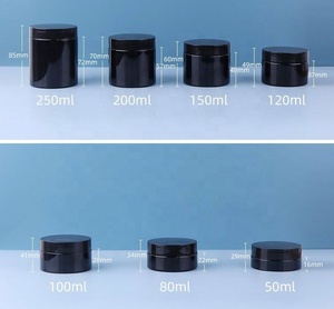 Envase Redondo Negro de Plástico para Cosméticos de 200 ml, 8 oz, 250 g, con Tapa, para Cremas - Product Image 6