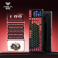 Clavier de jeu sans fil AULA L99 à trois modes avec écran tactile de 3,98 pouces et fixation Gasket