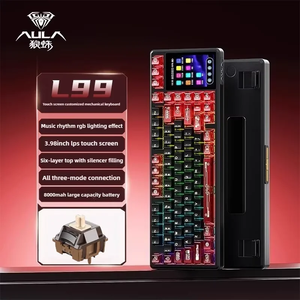 Aula L99 Thri-Chế Độ Không Dây Hot Swappable Chơi Game Bàn Phím Với 3.98-<span class=keywords><strong>Inch</strong></span> Màn Hình Cảm Ứng Gasket Núi - Product Image 3
