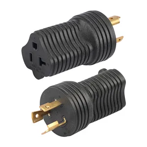 20 Amp Adapter Plug NEMA L5-20P Male to NEMA 5-15/20R Female 125 Volts Adapter Black