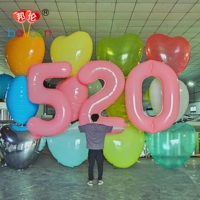 Ballon personnalisable de 60 pouces en nylon PA coloré, grand ballon de 2 m, numéro 520, laminé, pour décoration de festival, Saint-Valentin