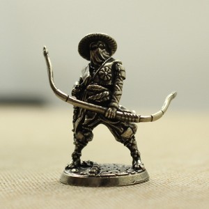 รูปโลหะทองเหลืองรูปซามูไรทำจากทองแดงสีขาว - Product Image 5