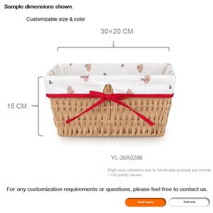 Panier de rangement rectangulaire en corde de <span class=keywords><strong>papier</strong></span> tressée à la <span class=keywords><strong>main</strong></span>, doublure amovible, imitation rotin, pour salle de bain, cuisine, chambre d'enfant, organisateur de maison - Product Image 3