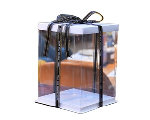 Clear Cake PVC Box, Transparent PET Bakery Acetate Box Packaging