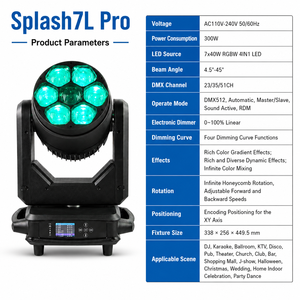 Luz Móvil LED Profesional 7x40W Splash7L Pro Bee Eyes con Efectos Dinámicos - Product Image 4