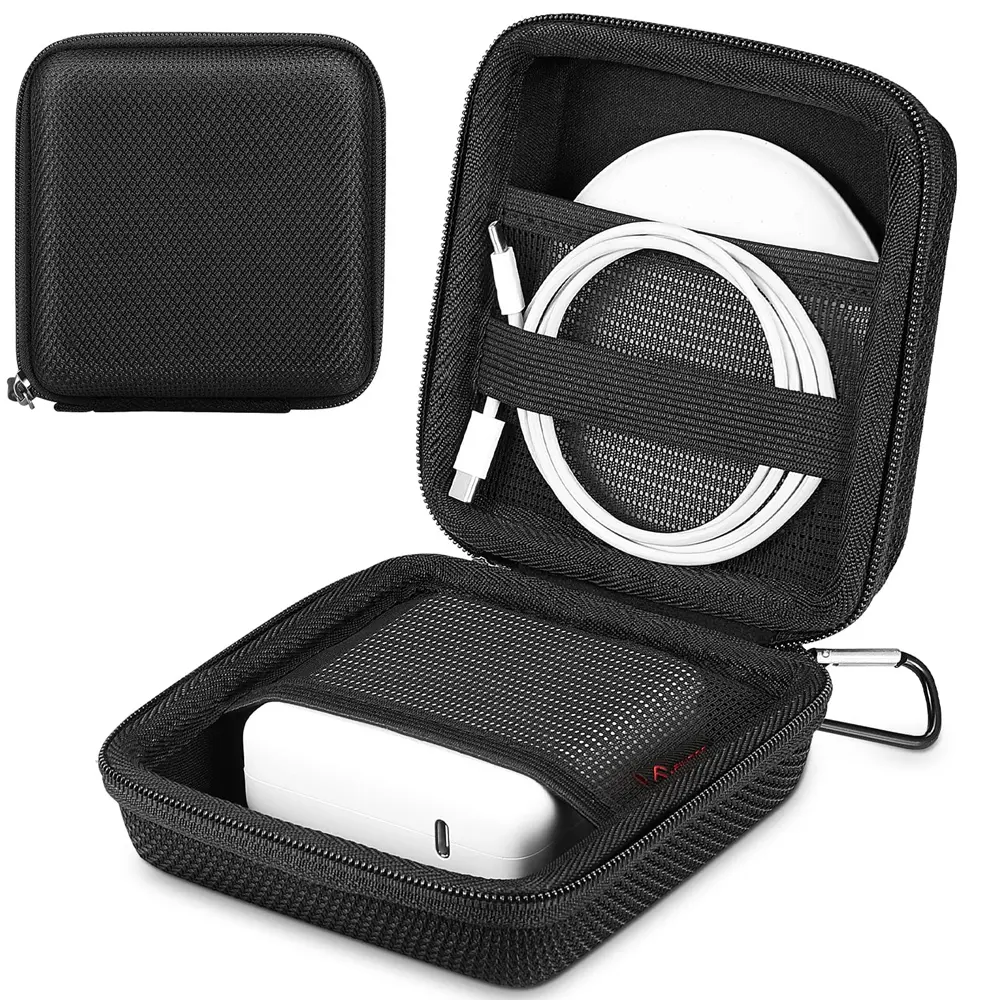 Polyester Mini Travel Storage Bags Portable Hanging Electronic Organizer With Buckle For Adapter USB Drives Small Charger Case