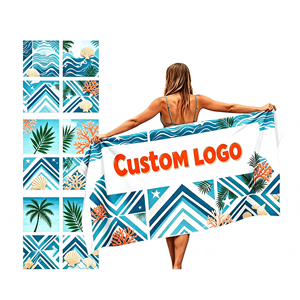 Serviette de plage personnalisée avec logo, super absorbante, légère, résistante au sable, pour piscine, vacances d'été, sports de plein air - Product Image 1