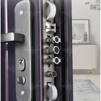 Porte d'entrée principale en acier, modèles de portes doubles, design moderne et simple, portes en acier de sécurité, extérieur résidentiel
